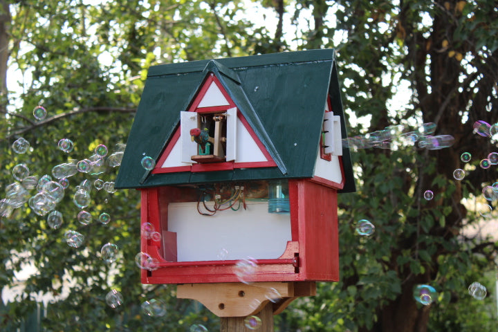 #27 cottage style solar powered bird feeder