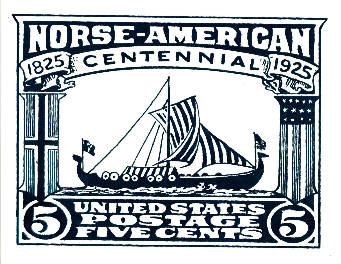 #19 Norse American postal print